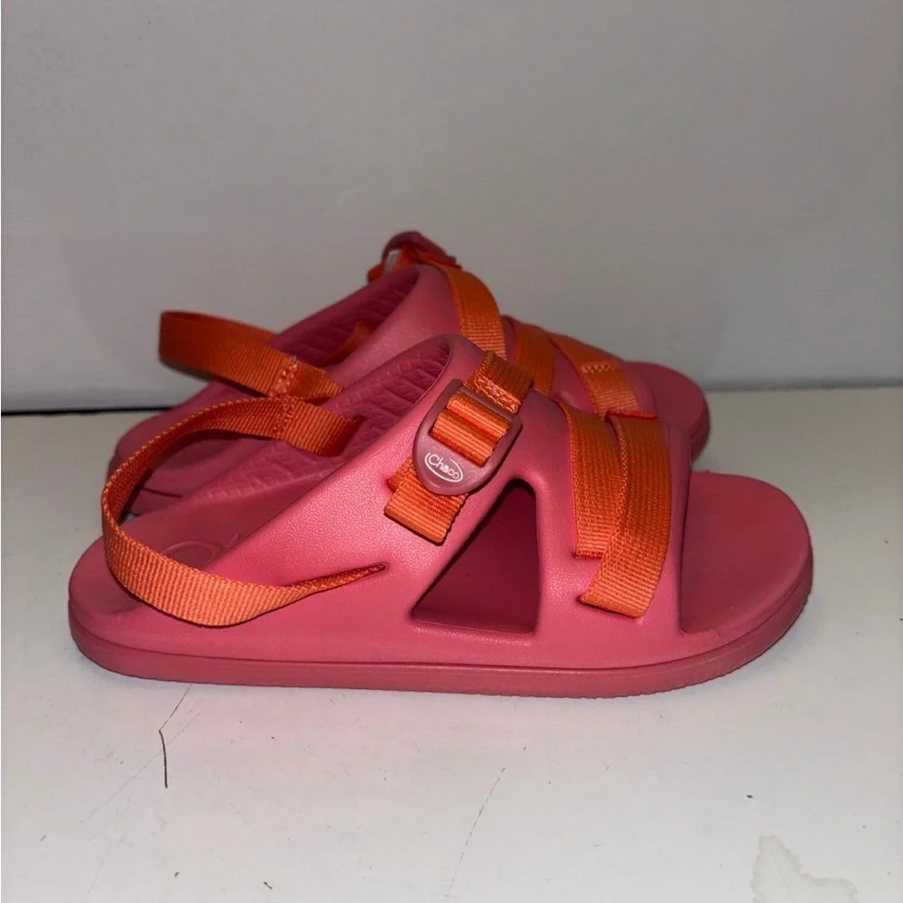 Kids Coral Pink and Orange Adjustable Sandals